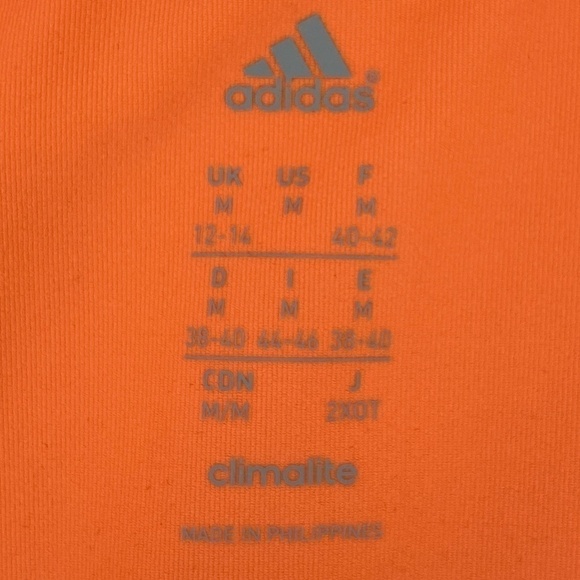 Adidas Neon Orange Climalite V-Neck Tee Women's Size Medium - Picture 5 of 9